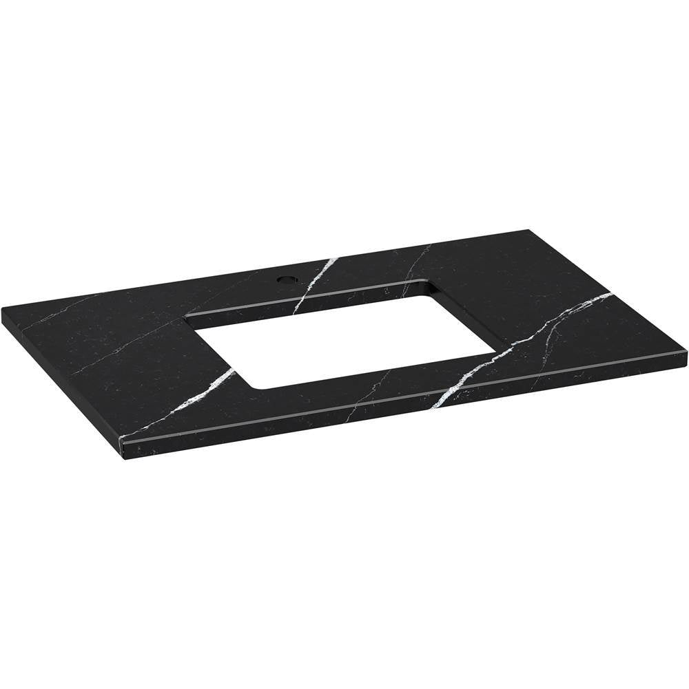 Kohler - Silestone 37'' quartz vanity top with rectangular cutout - Eternal Marquina