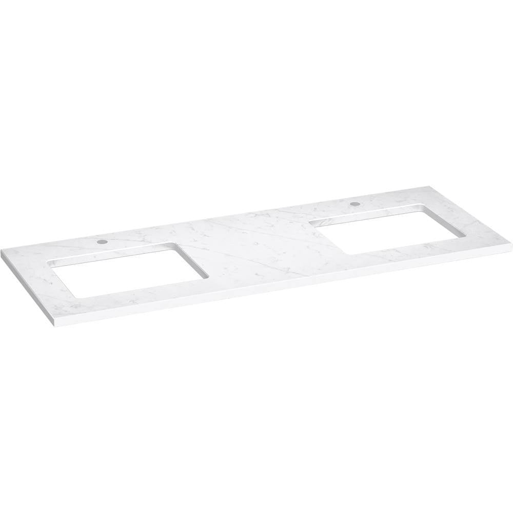 Kohler - Silestone 61'' quartz vanity top with two rectangular cutouts - Eternal Statuario