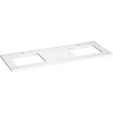 Kohler - Silestone 61'' quartz vanity top with two rectangular cutouts - Eternal Statuario