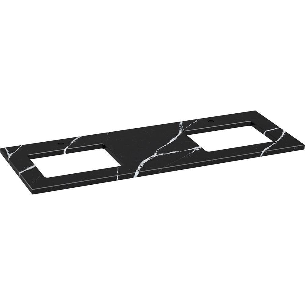 Kohler - Silestone 61'' quartz vanity top with two rectangular cutouts - Eternal Marquina