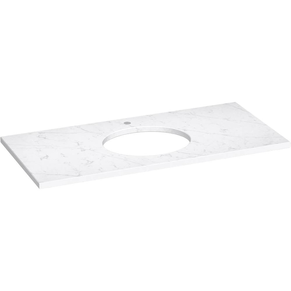 Kohler - Silestone 49'' quartz vanity top with oval cutout - Eternal Statuario