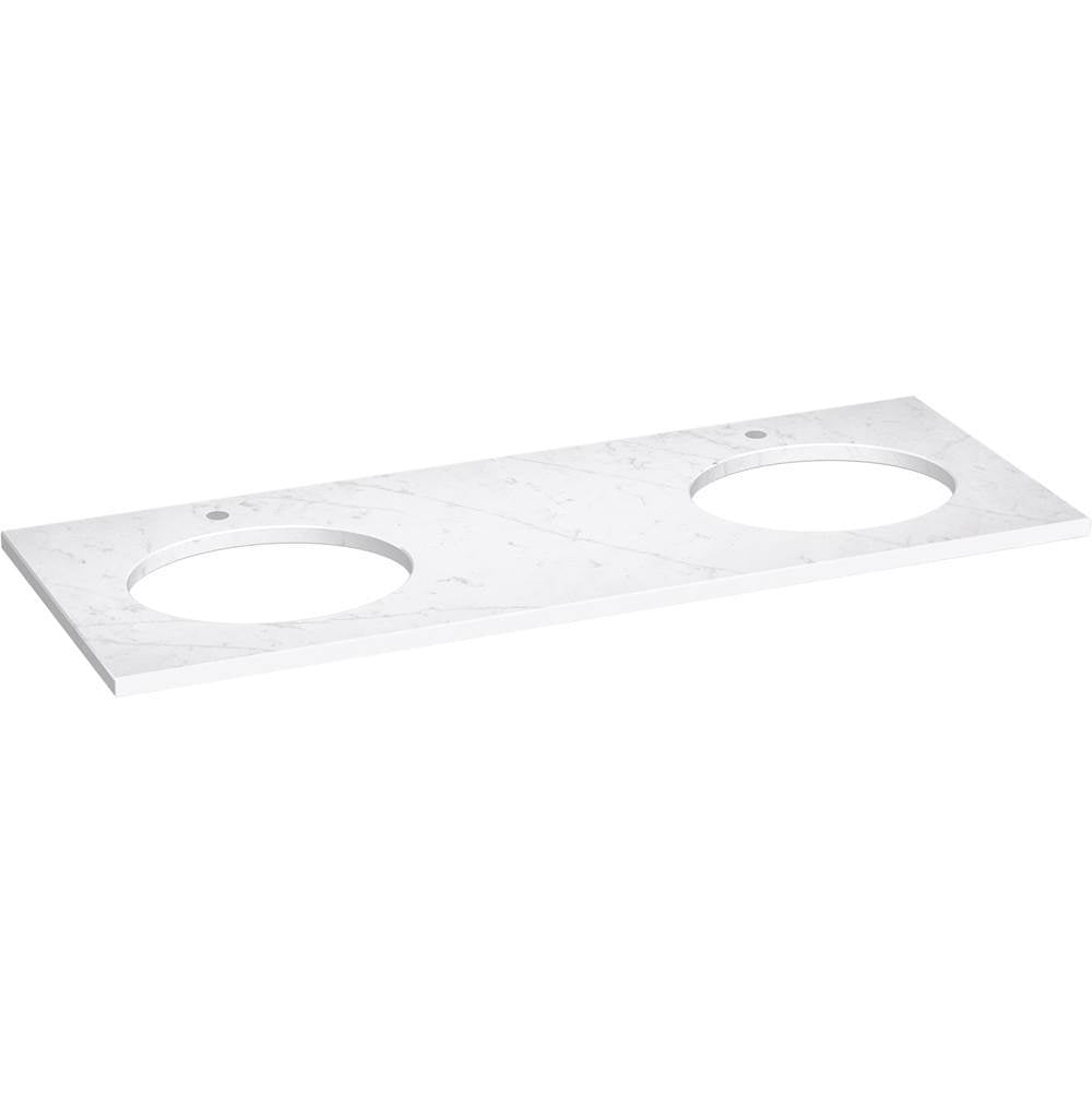 Kohler - Silestone quartz 61'' vanity top with double oval cutouts - Eternal Statuario