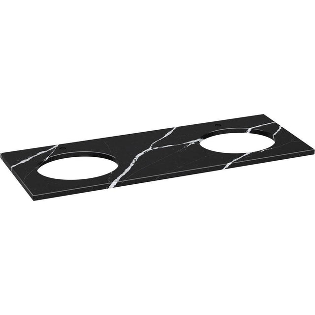 Kohler - Silestone quartz 61'' vanity top with double oval cutouts - Eternal Marquina