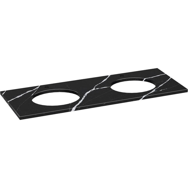 Kohler - Silestone quartz 61'' vanity top with double oval cutouts - Eternal Marquina