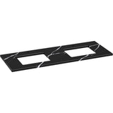 Kohler - Silestone 61'' quartz vanity top with two rectangular cutouts - Eternal Marquina