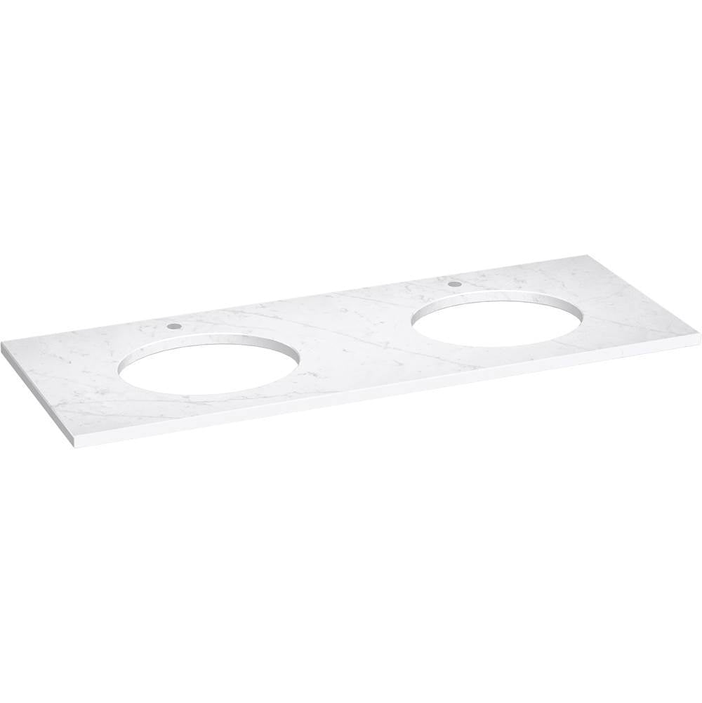 Kohler - Silestone quartz 61'' vanity top with double oval cutouts - Eternal Statuario