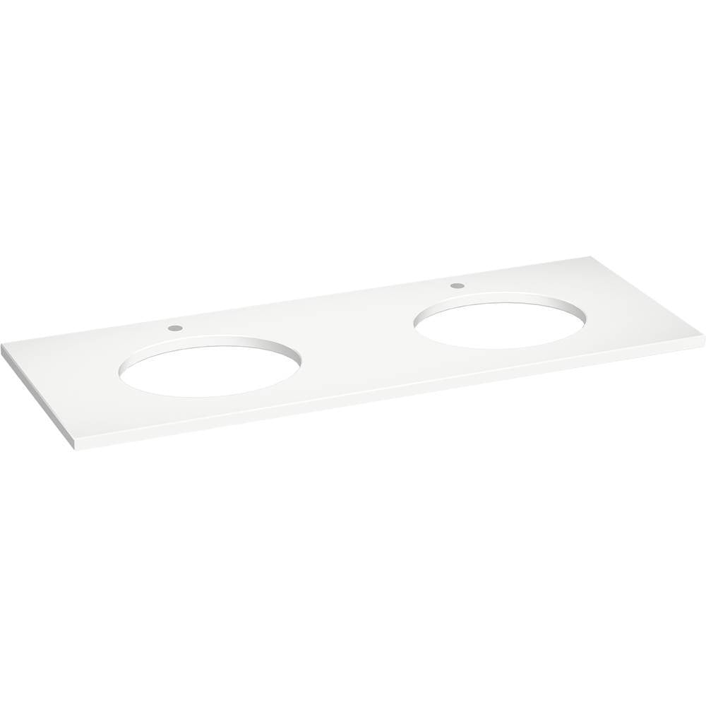 Kohler - Silestone quartz 61'' vanity top with double oval cutouts - Miami White