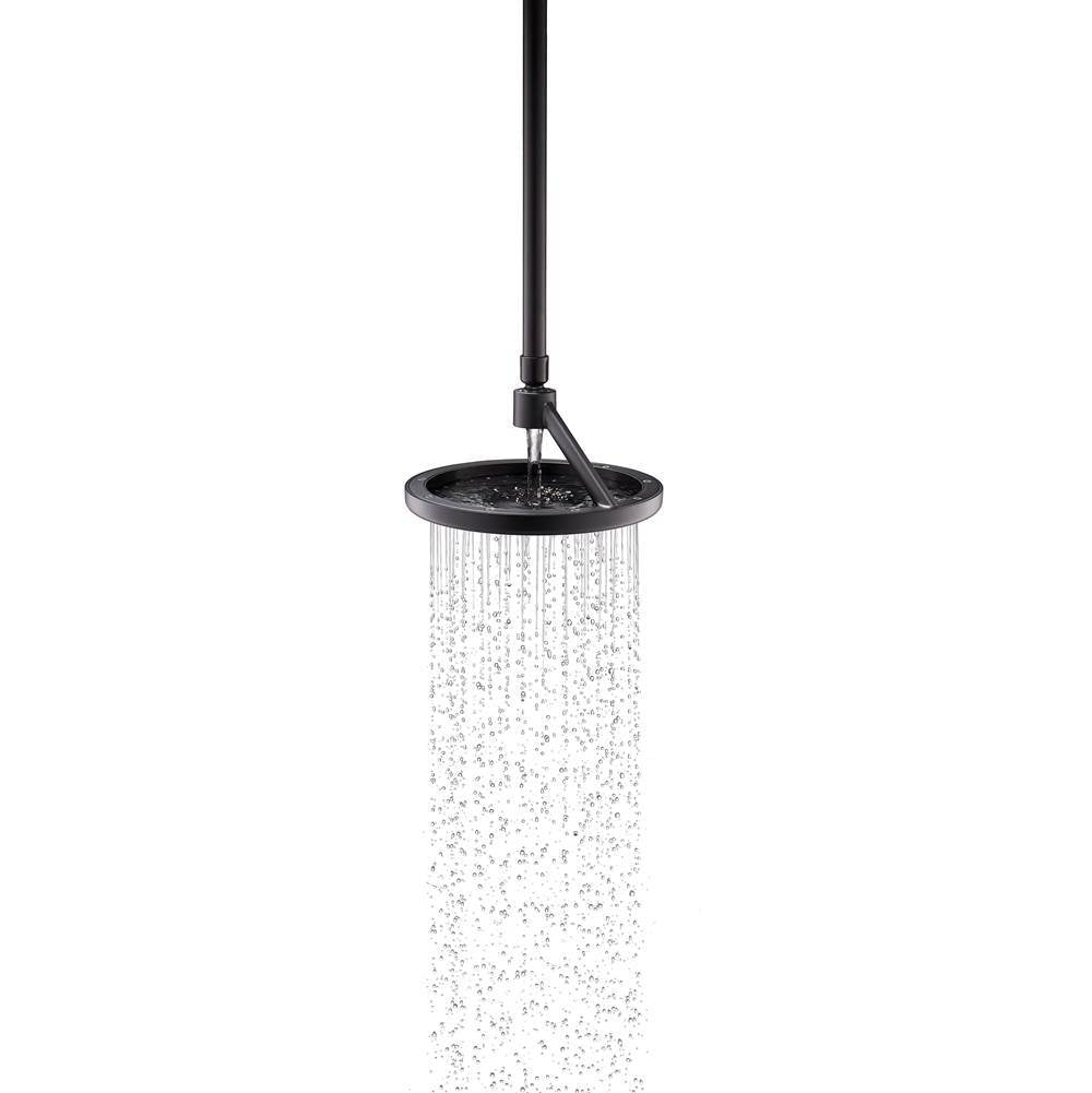 Statement 12'' ceiling-mount single-function rainhead arm and flange