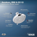 Awaken B90 Three-function showerhead, 2.5 gpm
