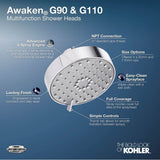 Awaken G90 Three-function showerhead, 2.5 gpm