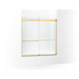 Kohler - Levity Sliding bath door, 62'' H x 56-5/8 - 59-5/8'' W, with 1/4'' thick Crystal Clear glass - Vibrant Brushed Moderne Brass