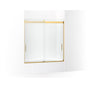 Kohler - Levity 62'' H sliding bath door with 1/4''-thick glass - Vibrant Brushed Moderne Brass