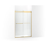 Kohler - Levity Sliding shower door, 74'' H x 44-5/8 - 47-5/8'' W, with 1/4'' thick Crystal Clear glass - Vibrant Brushed Moderne Brass