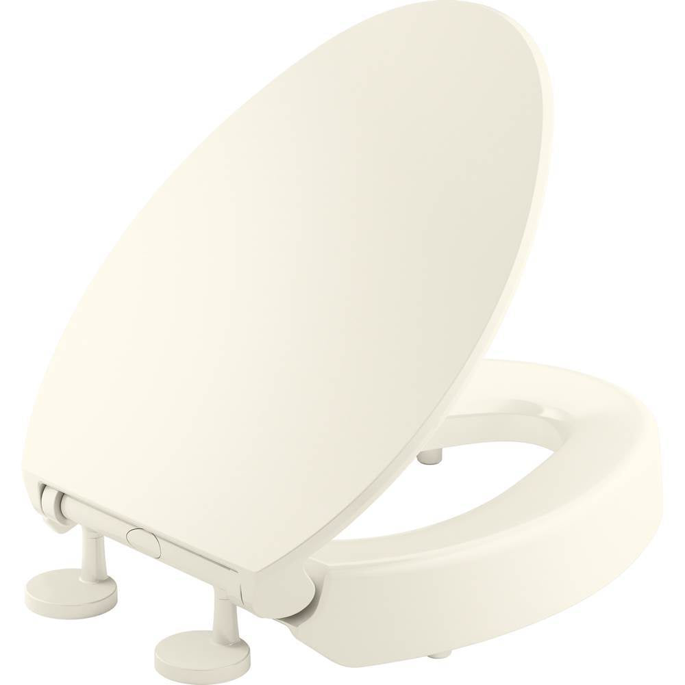 Kohler - Hyten Elevated Quiet-CloseE elongated toilet seat - Biscuit
