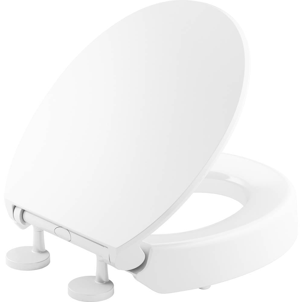 Kohler - Hyten Elevated Quiet-CloseE round-front toilet seat - White