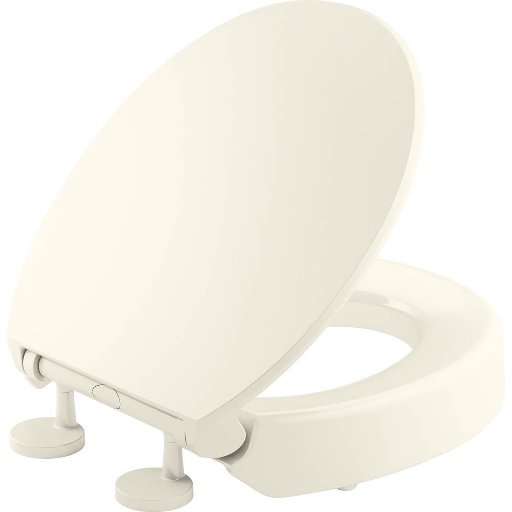 Kohler - Hyten Elevated Quiet-CloseE round-front toilet seat - Biscuit