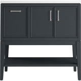 Kohler - Winnow 36'' bathroom vanity cabinet with sink and quartz top - Slate Grey