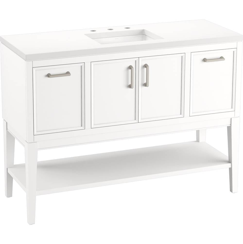 Kohler - Winnow 48'' bathroom vanity cabinet with sink and quartz top - White