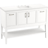 Kohler - Winnow 48'' bathroom vanity cabinet with sink and quartz top - White