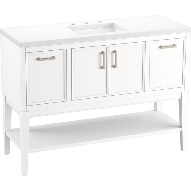 Kohler - Winnow 48'' bathroom vanity cabinet with sink and quartz top - White