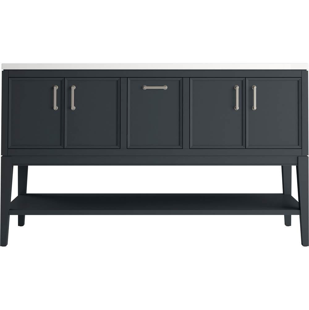 Kohler - Winnow 60'' bathroom vanity cabinet with sinks and quartz top - Slate Grey