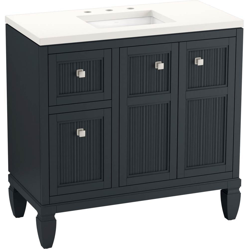 Kohler - Hearthaven 36'' bathroom vanity cabinet with sink and quartz top - Slate Grey