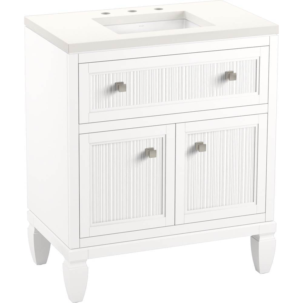 Kohler - Hearthaven 30'' bathroom vanity cabinet with sink and quartz top - White