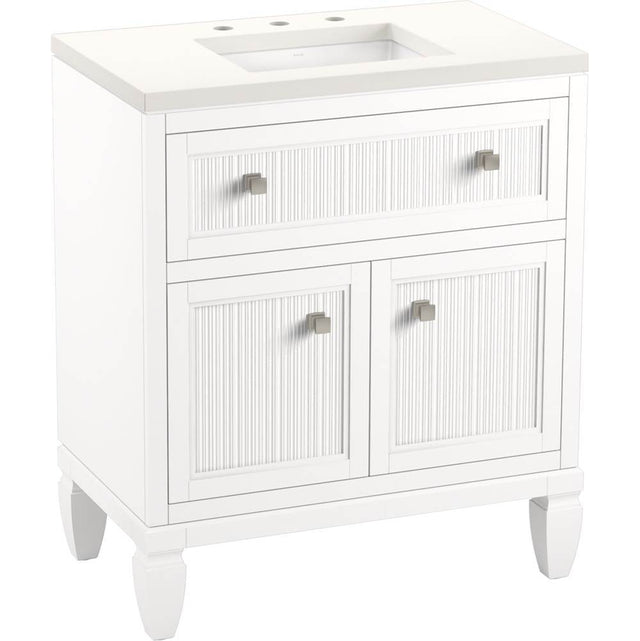 Kohler - Hearthaven 30'' bathroom vanity cabinet with sink and quartz top - White