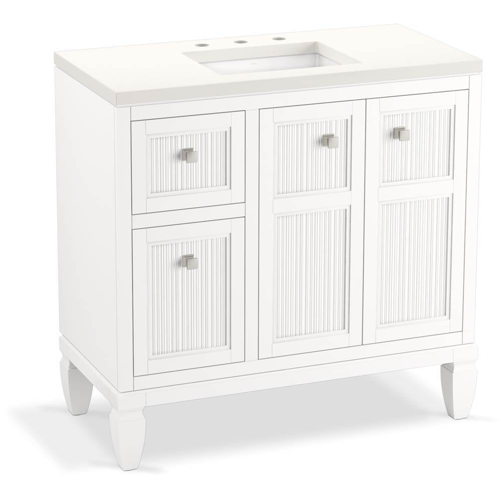 Kohler - Hearthaven 36'' bathroom vanity cabinet with sink and quartz top - White