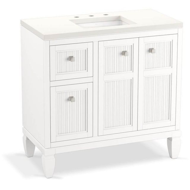Kohler - Hearthaven 36'' bathroom vanity cabinet with sink and quartz top - White