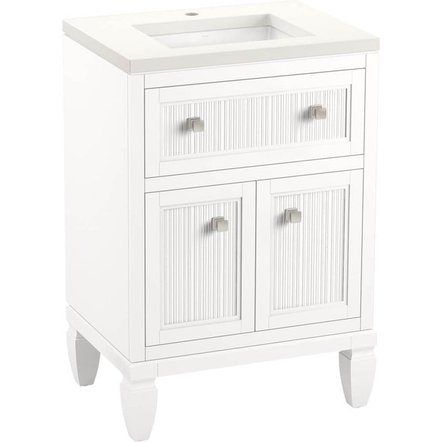 Kohler - Hearthaven 24'' bathroom vanity cabinet with sink and quartz top - White