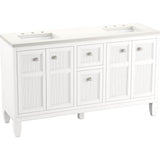 Kohler - Hearthaven 60'' bathroom vanity cabinet with sinks and quartz top - White