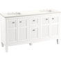 Kohler - Hearthaven 60'' bathroom vanity cabinet with sinks and quartz top - White