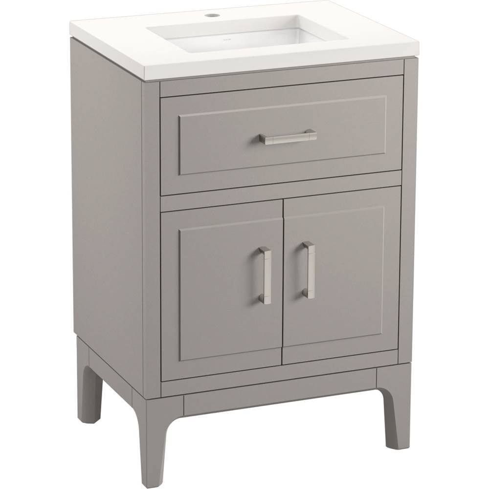 Kohler - Seer 24'' bathroom vanity cabinet with sink and quartz top - Mohair Grey
