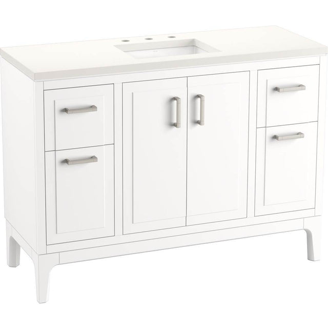 Kohler - Seer 48'' bathroom vanity cabinet with sink and quartz top - White