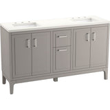 Kohler - Seer 60'' bathroom vanity cabinet with sinks and quartz top - Mohair Grey