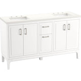 Kohler - Seer 60'' bathroom vanity cabinet with sinks and quartz top - White
