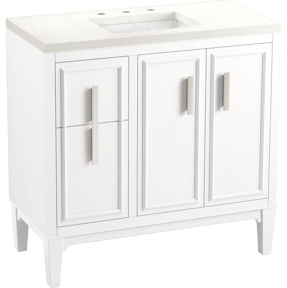 Kohler - Southerk 36'' bathroom vanity cabinet with sink and quartz top - White