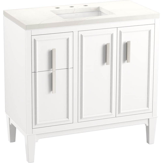 Kohler - Southerk 36'' bathroom vanity cabinet with sink and quartz top - White