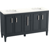 Kohler - Southerk 60'' bathroom vanity cabinet with sinks and quartz top - Slate Grey