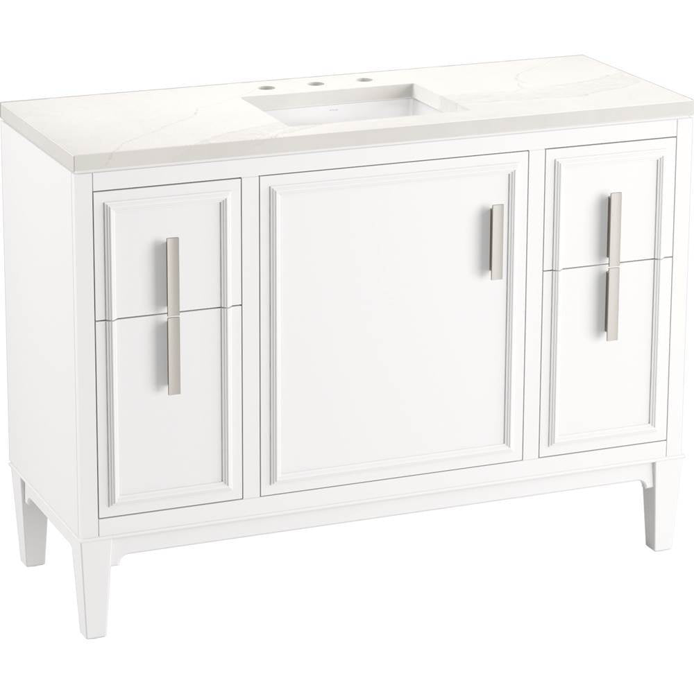 Kohler - Southerk 48'' bathroom vanity cabinet with sink and quartz top - White