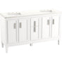 Kohler - Southerk 60'' bathroom vanity cabinet with sinks and quartz top - White