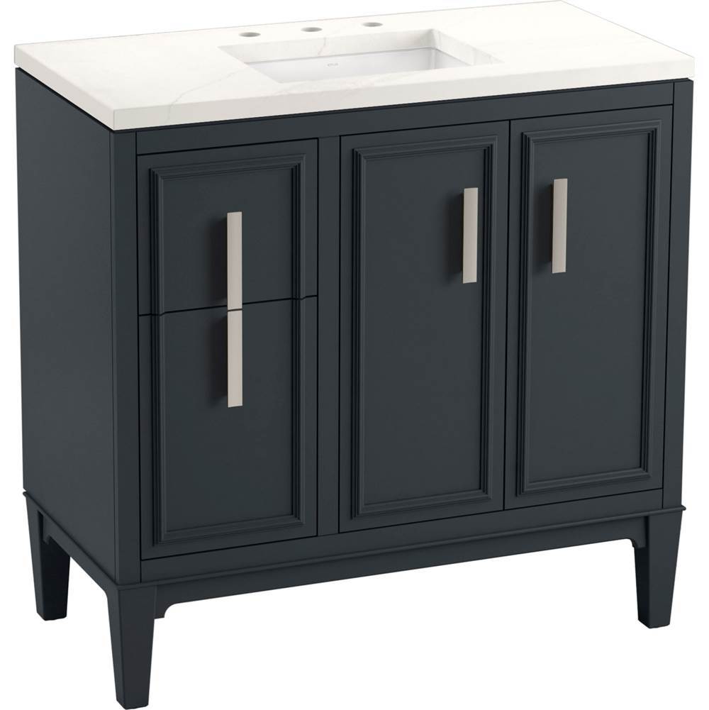 Kohler - Southerk 36'' bathroom vanity cabinet with sink and quartz top - Slate Grey