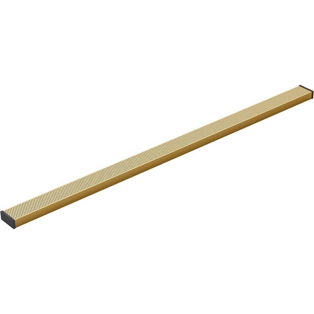 Kohler - 2-1/2'' x 48'' linear drain grate with perforated pattern - Vibrant Brushed Moderne Brass