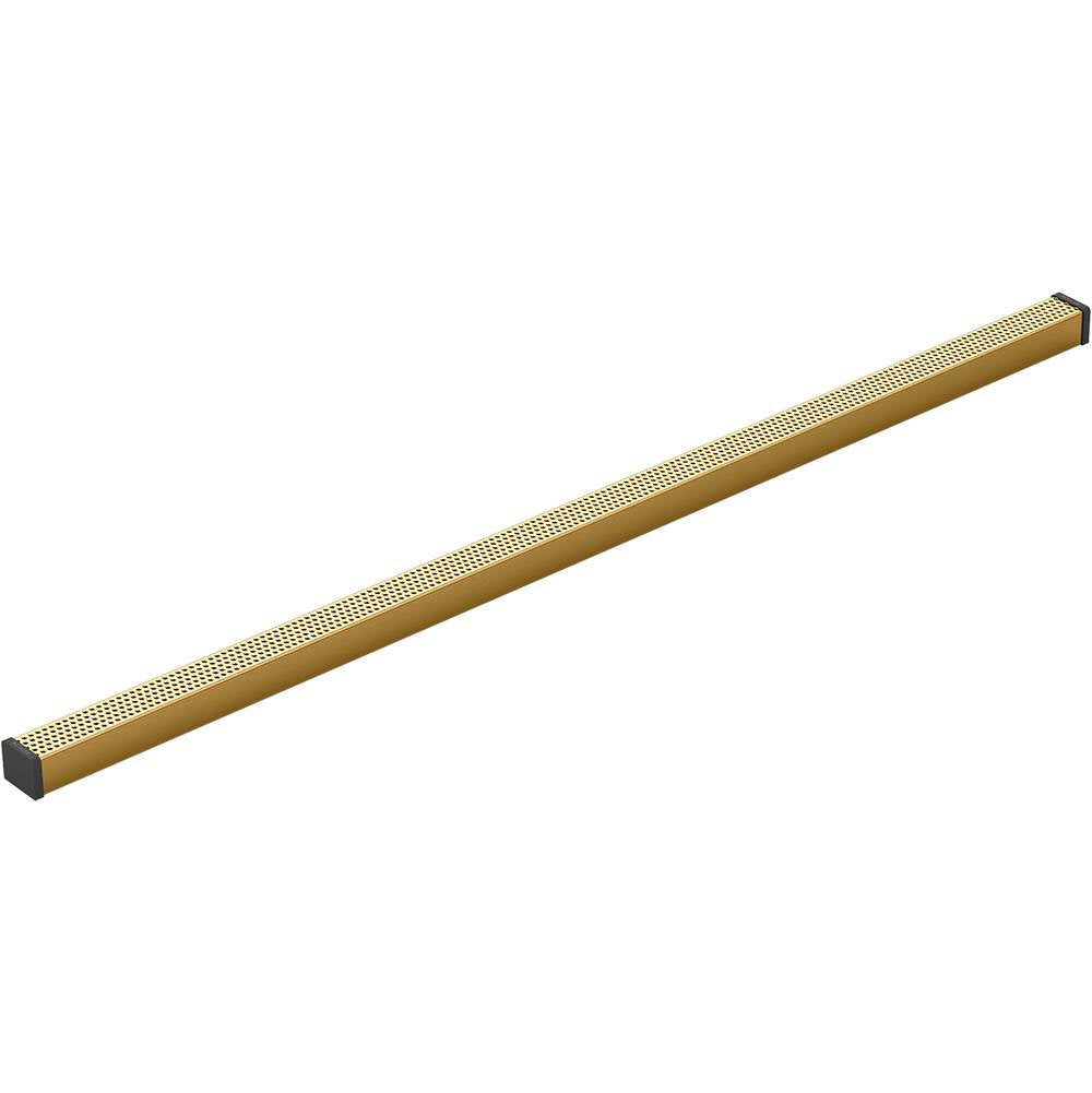 Kohler - 1-1/4'' x 36'' linear drain grate with perforated pattern - Vibrant Brushed Moderne Brass