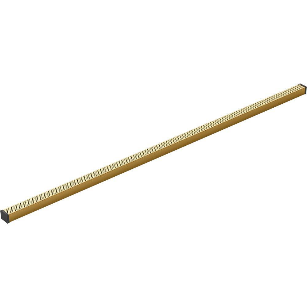 Kohler - 1-1/4'' x 48'' linear drain grate with perforated pattern - Vibrant Brushed Moderne Brass