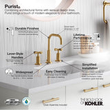 Purist Widespread bathroom sink faucet with Cross handles, 1.2 gpm