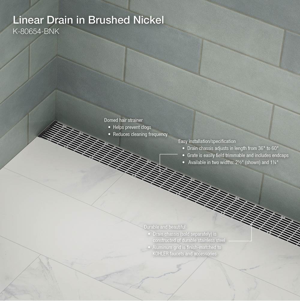 1-1/4'' x 48'' linear drain grate with lattice pattern