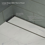 2-1/2'' x 60'' linear drain grate with tile-in panel