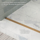 2-1/2'' x 48'' linear drain grate with perforated pattern